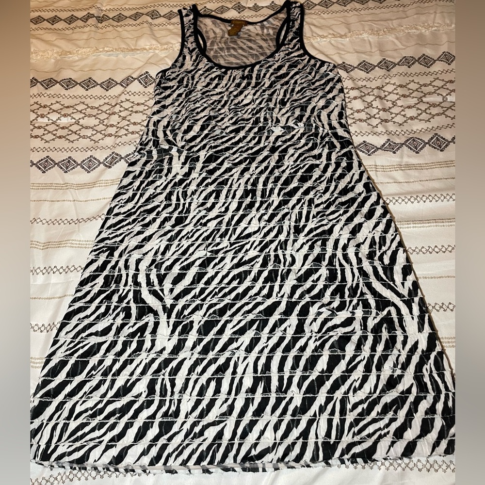 Copper Key Black and White Zebra Sleeveless Mini Sundress